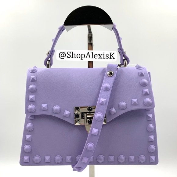 Studded Crossbody Satchel / Mini Purse - Lavender - Picture 3 of 8